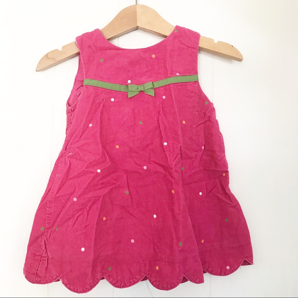 Gymboree | Pink Corduroy Polka Dot Jumper Dress